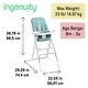 preview thumbnail 13 of 12, Compact Folding High Chair, Food-Grade Safe Plate, Safety Harness, for Ages 6 Months and Up, Unisex