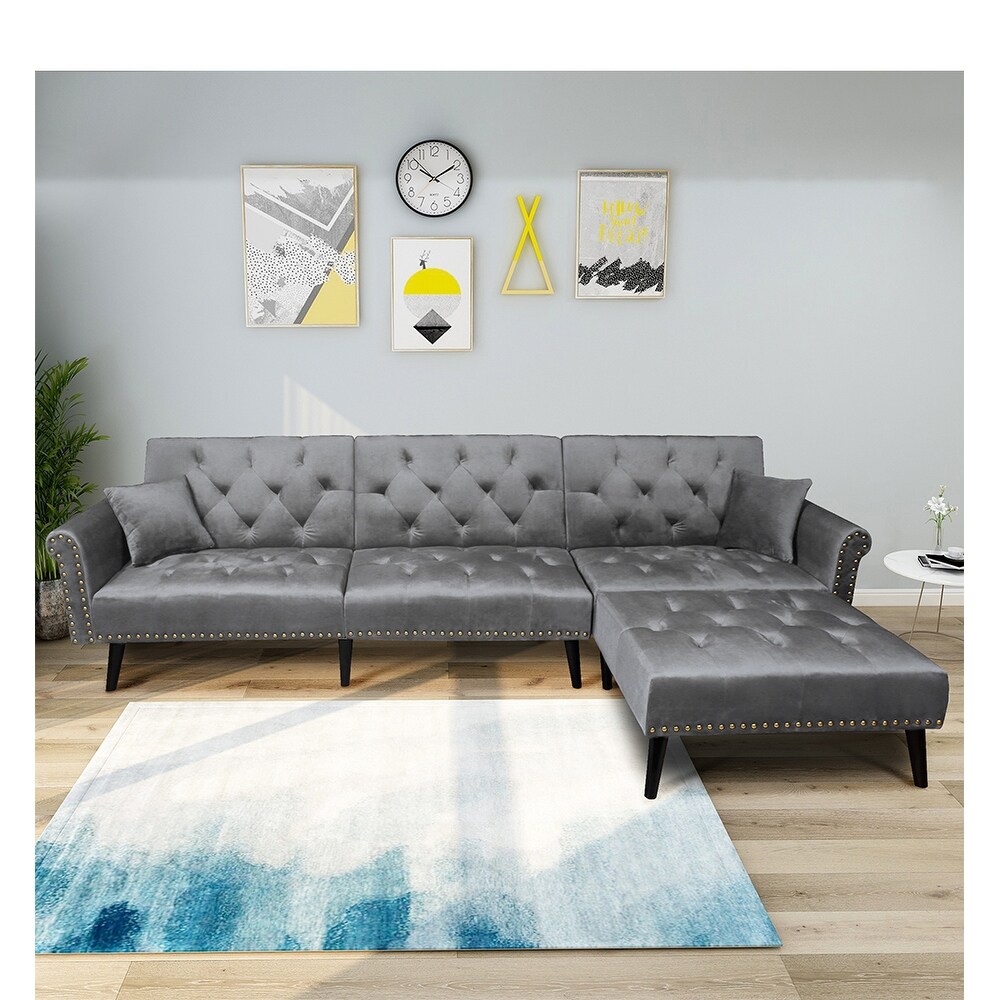Shop Vintage Modern Adjustable Sofa Bed Set Solid Wood High