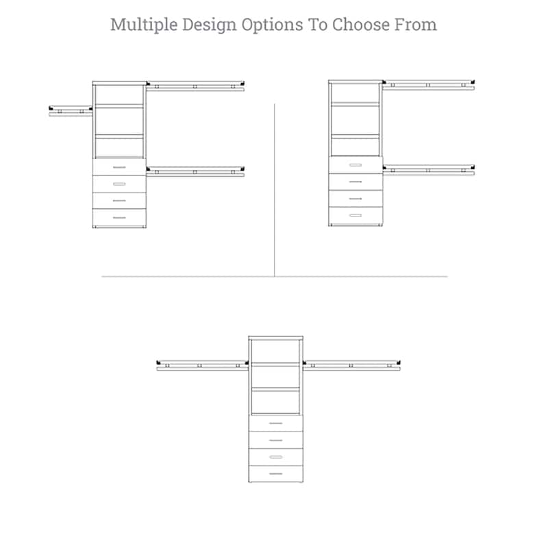 John Louis Home Solid Wood Reach-In Simplicity Closet System with 4-Drawers Red Mahogany