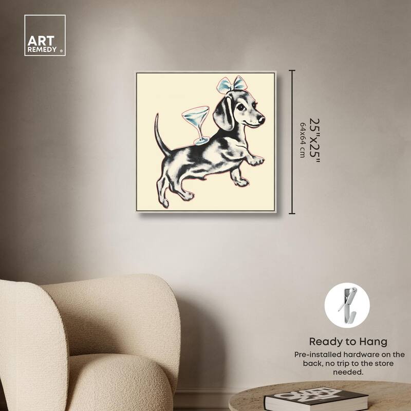 Martini Pup II Canvas by Art Remedy