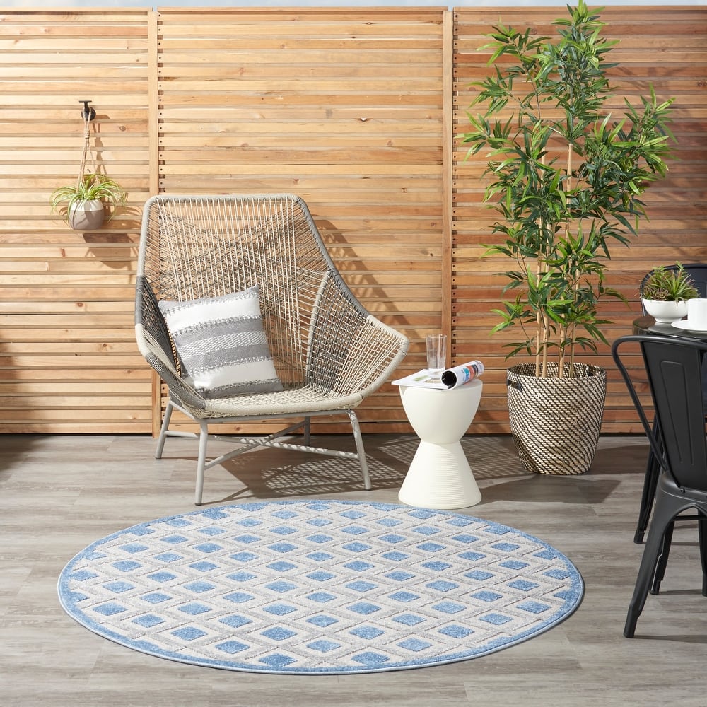 Nourison Aloha Indoor/Outdoor Modern Geometric Diamond Area Rug