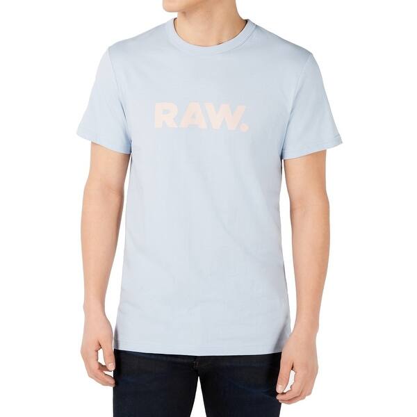 Shop G Star Raw Mens T Shirt Pale Blue Size 2xl Logo Graphic Short Sleeve Tee Overstock 31661730