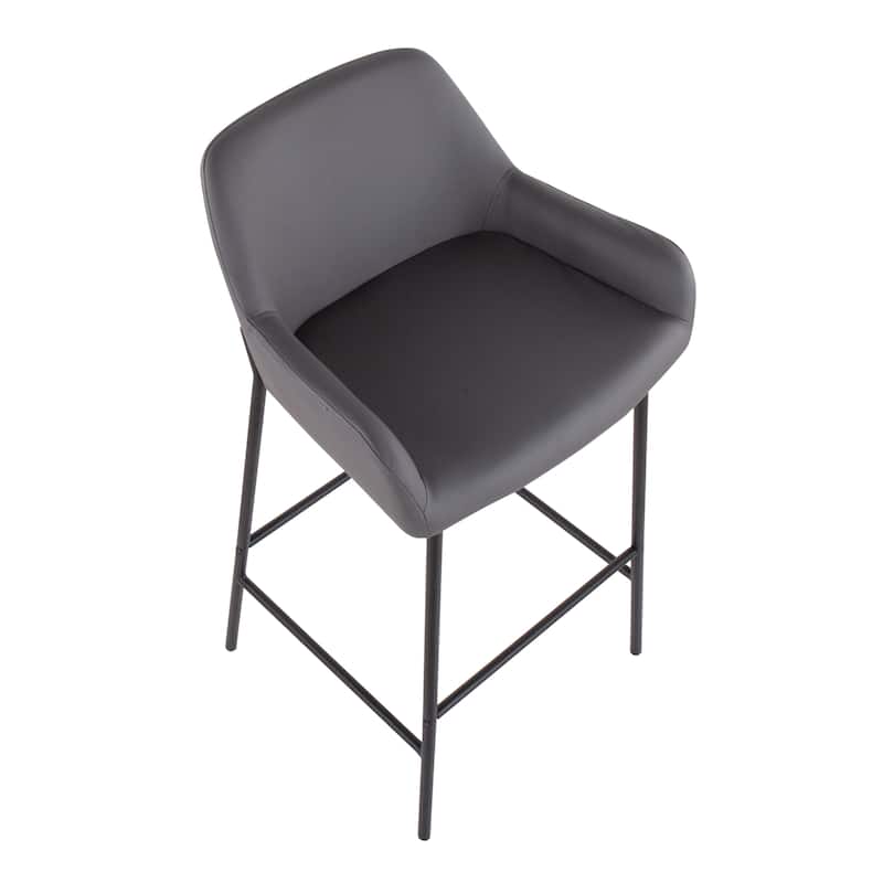 Carbon Loft Galotti Black Fixed-Height Upholstered Bar Stool - Set of 2