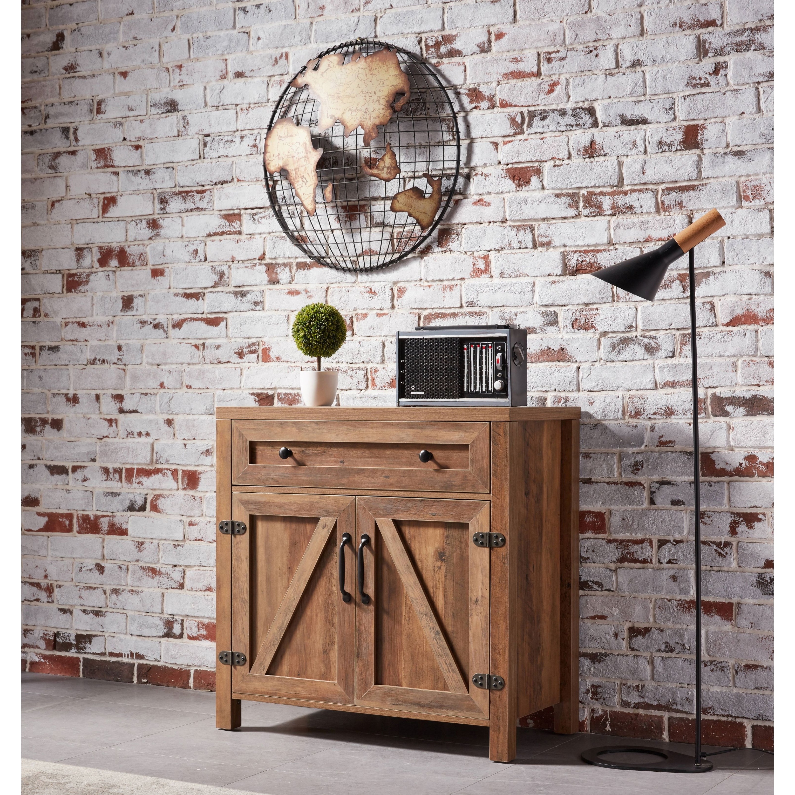 Light wood sales accent cabinet