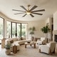 preview thumbnail 20 of 18, Vaczon 72" Modern Brass Plywood Large Smart Ceiling Fan with Dimmable LED Light and Remote - 72" - Remote & App Control