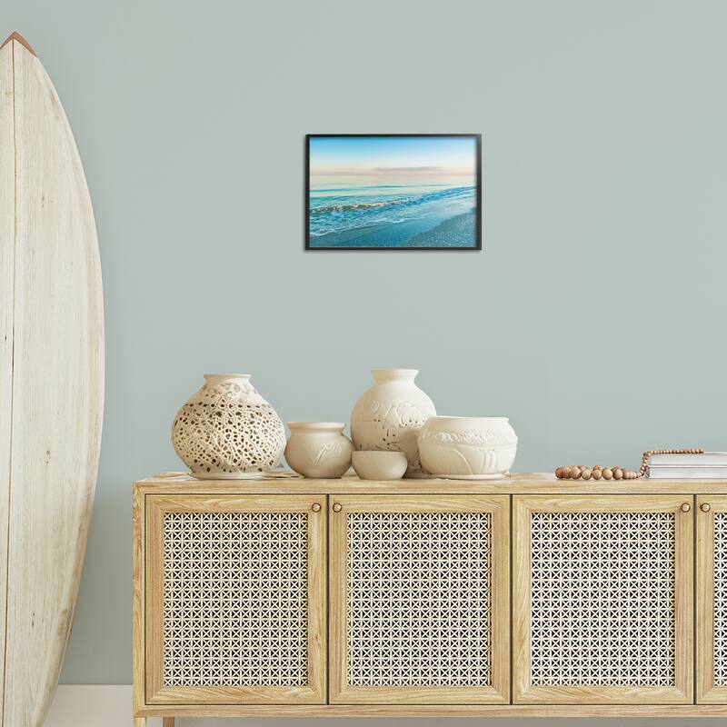 Stupell Serene Waves at Sunrise Framed Giclee Art Design By Mary Lou Johnson