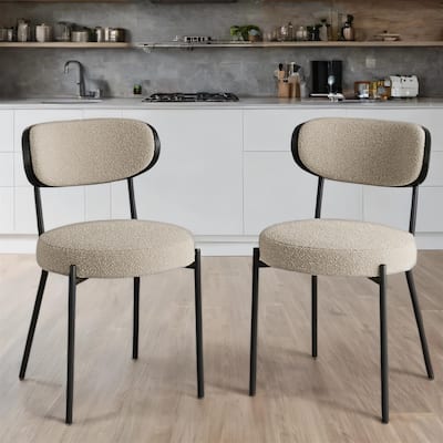Modern Teddy Dining Chair w/ Metal Legs and Ash Veneer Back(Set of 2)