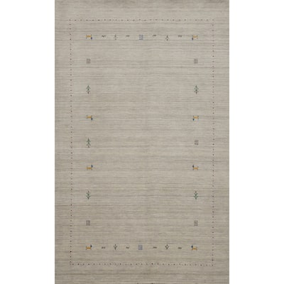 Hand Knotted Oriental 100% Wool Carpet Tribal Animal Pictorial Beige & Ivories Gabbeh Area Rug - 7' 9'' X 5' 0''