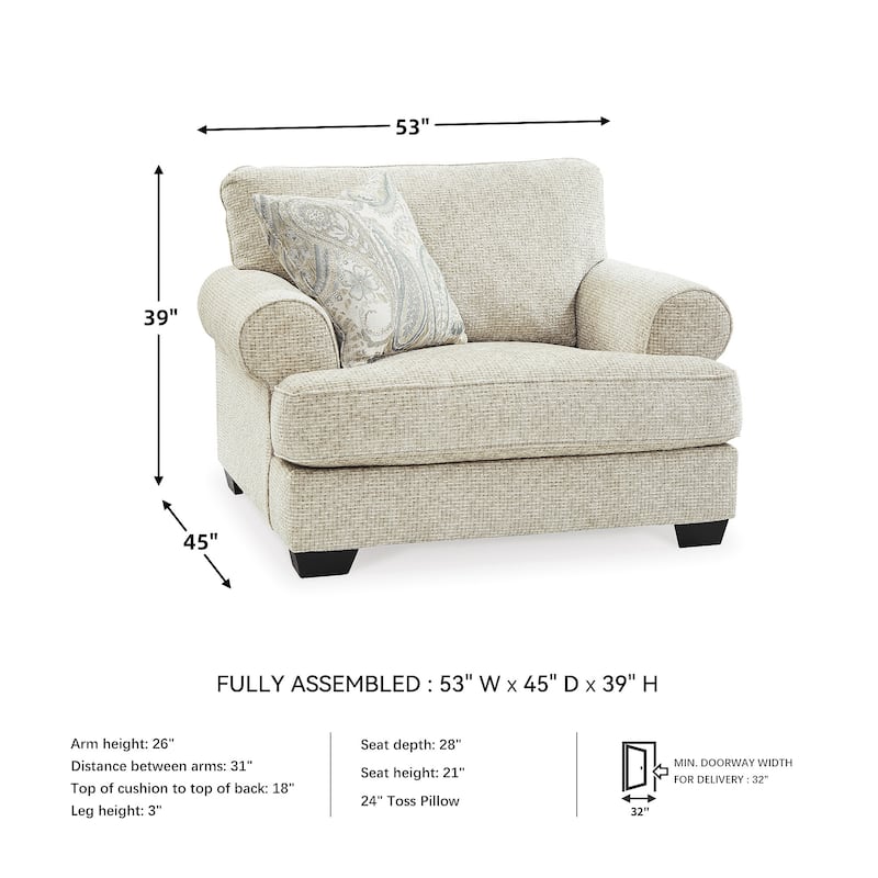 Signature Design by Ashley Monaghan Beige Oversized Chair - 53" W x 45" D x 39" H