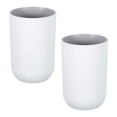 2Pcs Drinking Cups, Unbreakable Bathroom Cup Toothbrush Holder