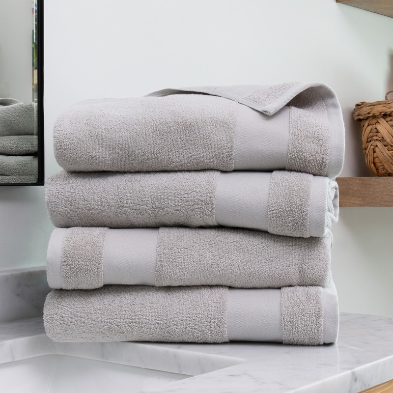 Becky Cameron 4-Piece White Ultra Soft Cotton Bath Towel Set IH