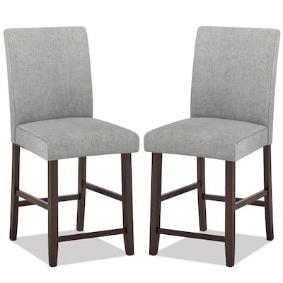 Gymax Set of 2 Bar Stools 24'' Counter Height Pub Kitchen Chairs w/