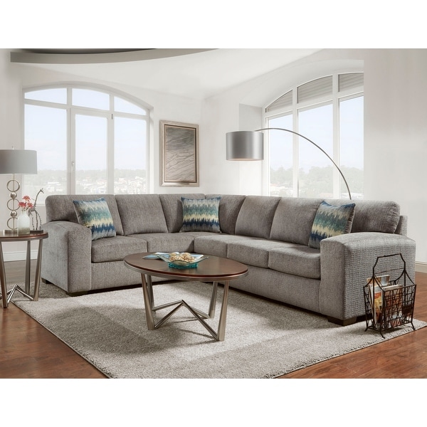 Bergen Silverton Pewter Fabric Sectional Sofa. Opens flyout.