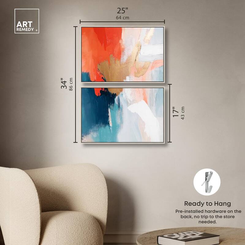 Orange Infusion I Canvas Set of 2 by Art Remedy