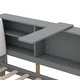 preview thumbnail 22 of 23, Wood Twin Size platform bed with Storage Headboard, Shelves and 2 Drawers