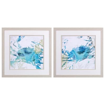 Jeweled Crustacean S/2 Framed Art Under glass