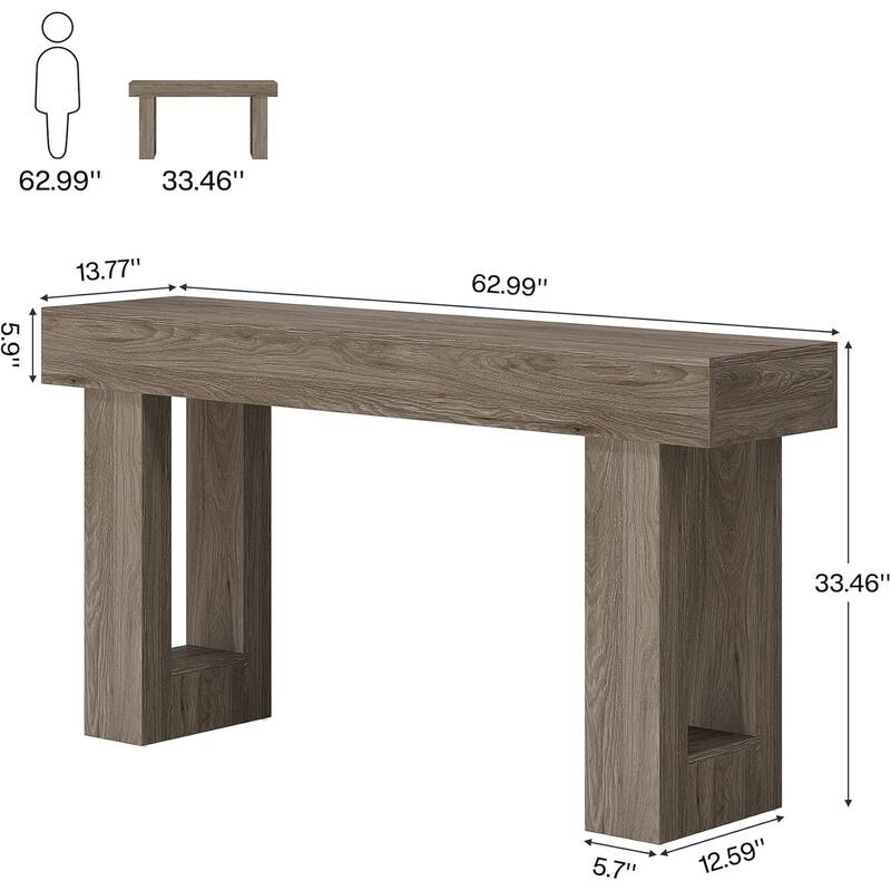 Wooden Entryway Country-Style Sofa Console Table
