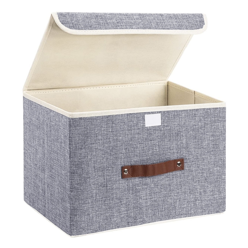 3pcs Folding Storage Basket Felt Fabric Storage Boxes Organizer Containers  With Handles For Nursery Toys Clothes Towels Magazine