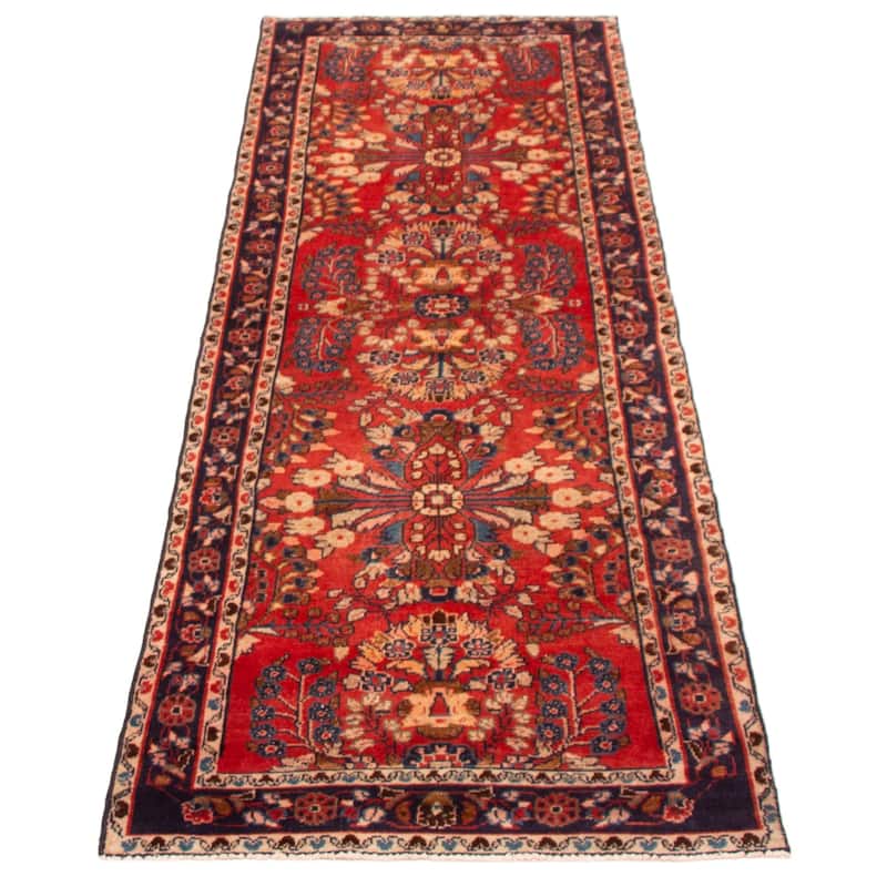 ECARPETGALLERY Hand-knotted Anadol Red Wool Rug - 3' 2" x 9' 11"