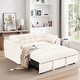 preview thumbnail 10 of 28, 64.96" Velvet Convertible Sofa Bed with Storage Pocket Beige