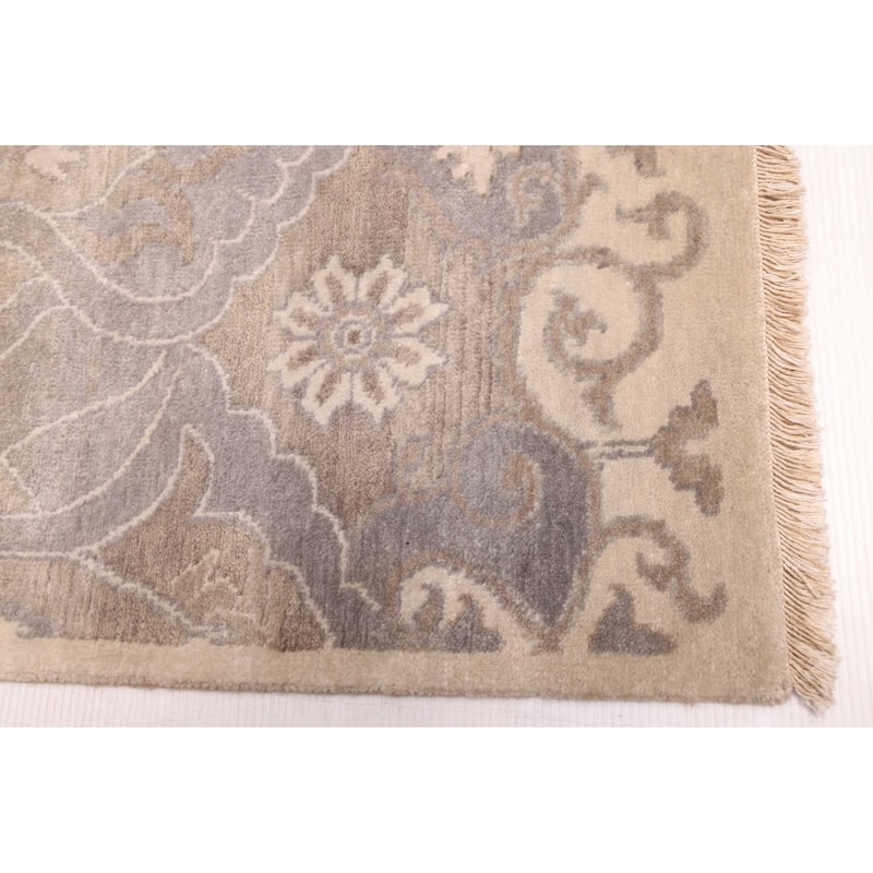 ECARPETGALLERY Hand-knotted Mirzapur Light Grey Wool Rug - 8'1 x 10'2