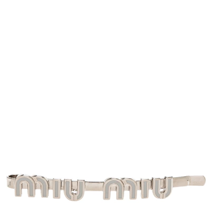 Miu Miu Hair Clip - White and Silver