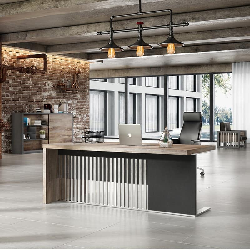 WESOME Modern Executive Office Desk Computer Bussiness Desk with Cable Management - 63x31.5x30inch - Right Return