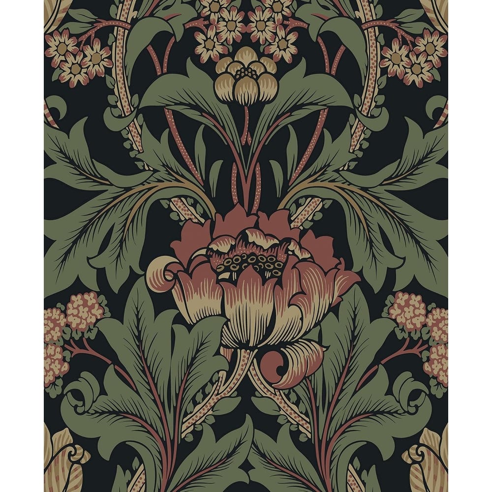Seabrook Designs Primrose Garden Floral Prepasted Wallpaper