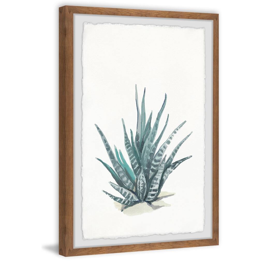 Tall Succulent Framed Wall Art, Elegant Home Touch - Sophisticated Artwork for Refined Décor
