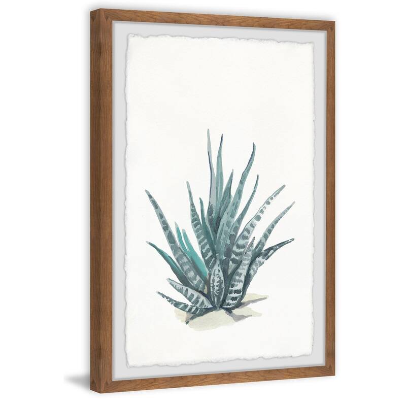 Tall Succulent Framed Wall Art, Elegant Home Touch - Sophisticated Artwork for Refined Décor