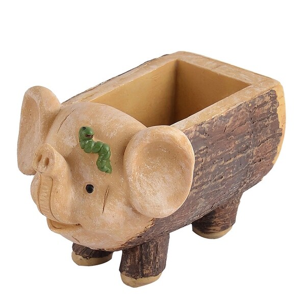 Home Office Desk Ornament Resin Mini Elephant Shaped Plant Flower Pot