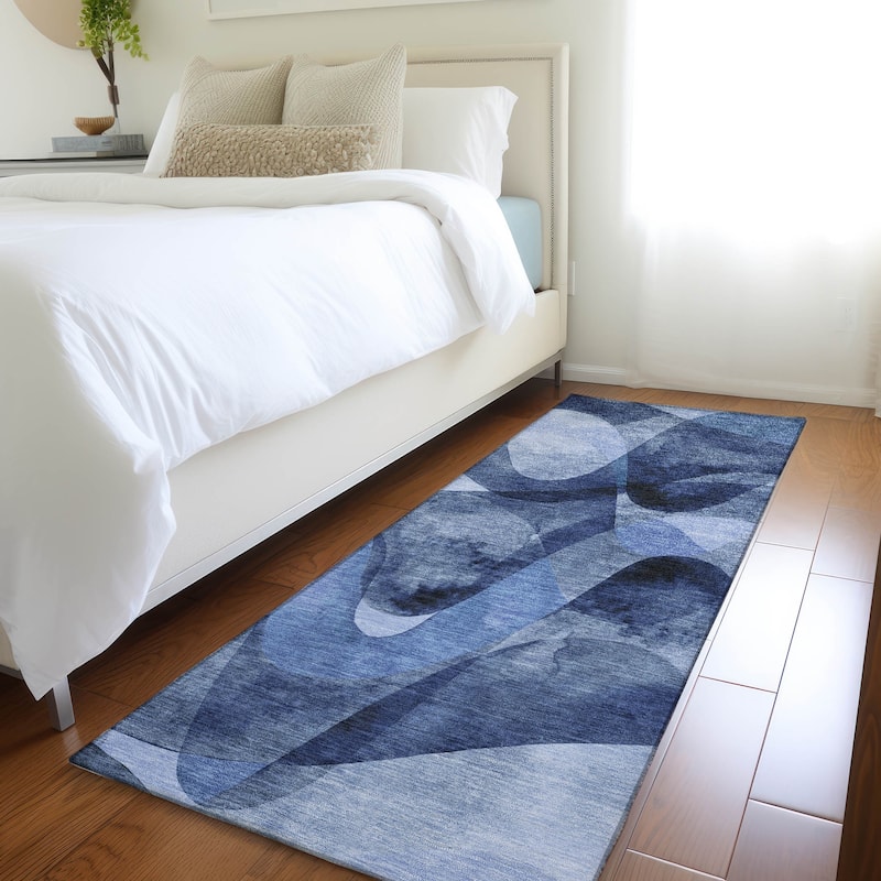 Machine Washable Indoor/ Outdoor Modern Chantille Rug