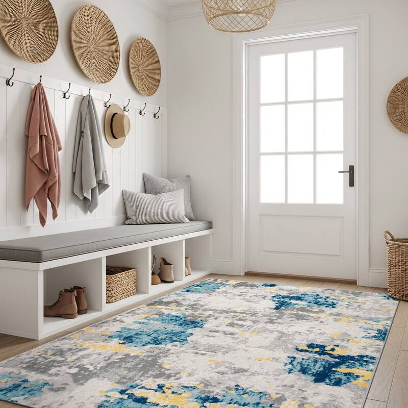 Porch & Den Tanoak Distressed Abstract Pattern Area Rug