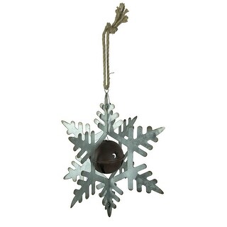 Shop Rustic Metal 3d Hanging Snowflake And Bell Ornament
