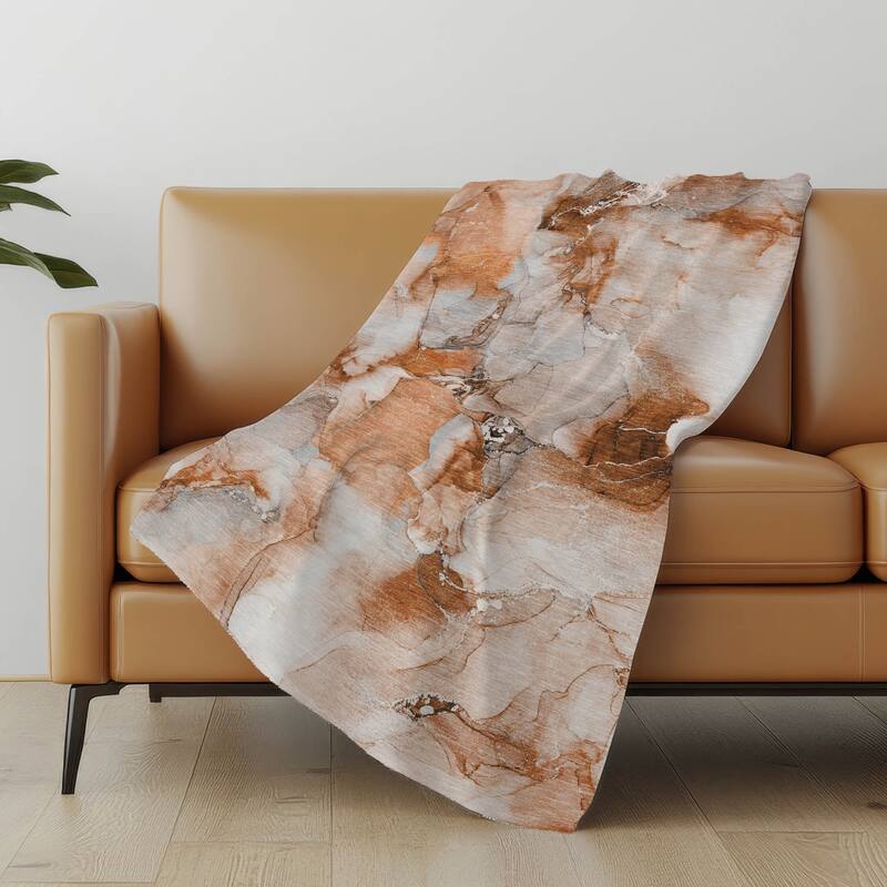 Premium Machine Washable Modern Watercolor Sherpa Throw Blanket