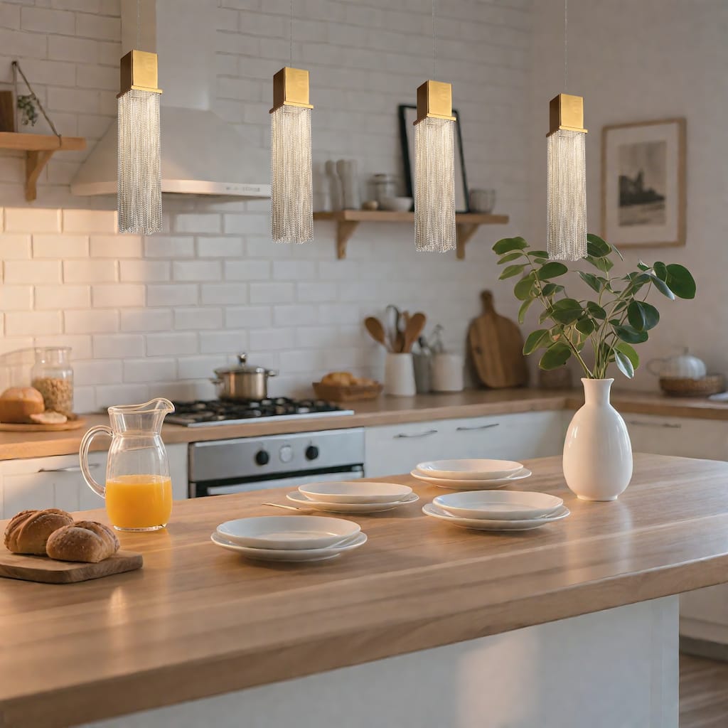 Modern LED Gold 1-Light Pendant Light for Kitchen Island Bedroom Bathroom
