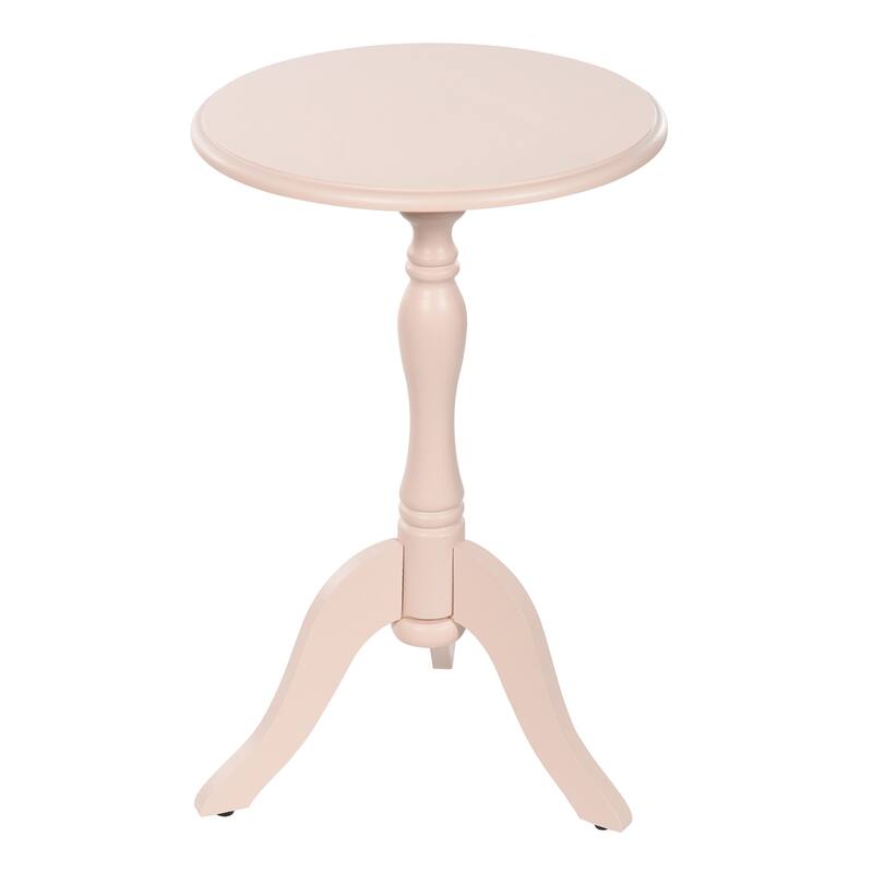 StyleCraft Harbor Breeze Round Pedestal Side Table - Blush Pink