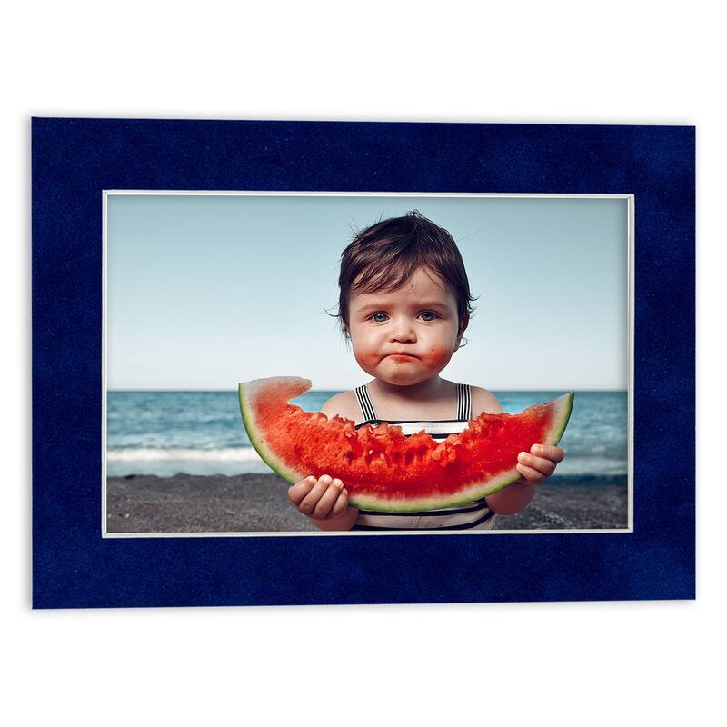 16x20 Mat for 8x10 Photo Brooke Blue Suede Matboard for Frames