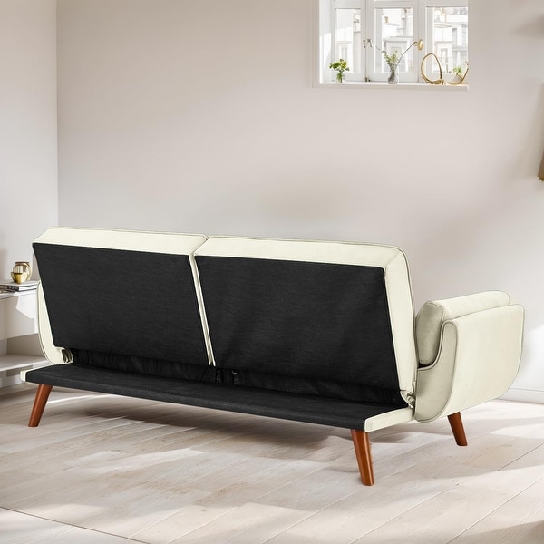 75.39 IN. Futon Sofa Bed, Convertible Upholstered Couch Sleeper