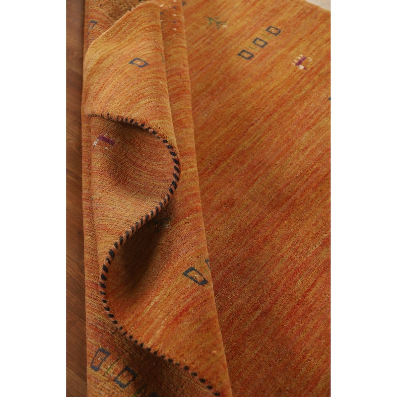 Hand Knotted Oriental 100% Wool Carpet Tribal Tribal Oranges & Rust Gabbeh Area Rug - 7' 8'' X 4' 11''