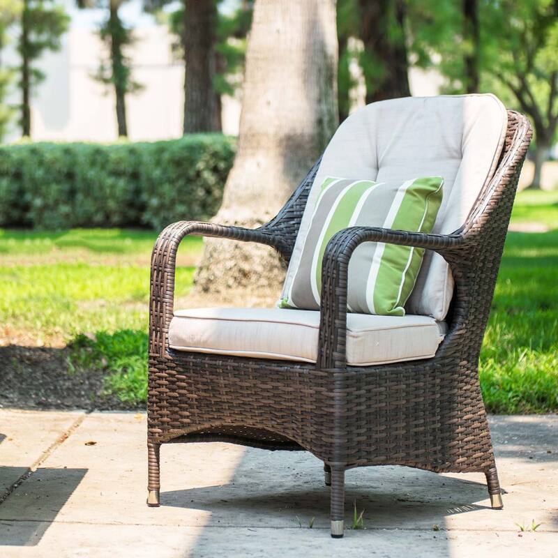 Outdoor Wicker Arm Chair with Cushion
