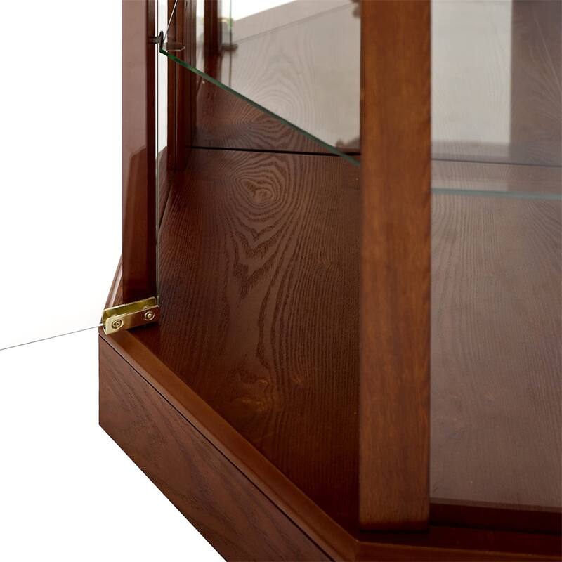 6 Shelf Lighted Display Cabinet with Adjustable Shelves (No E26 Bulb)