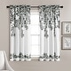 preview thumbnail 40 of 95, Porch & Den Elcaro Floral Room Darkening Curtain Panel Pair 52"W x 63"L - Black&White