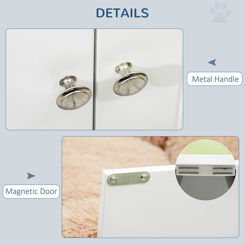 PawHut Large Elevated Dog Bowls with Storage Cabinet Containing Large 44L Capacity, Raised Dog Bowl Stand