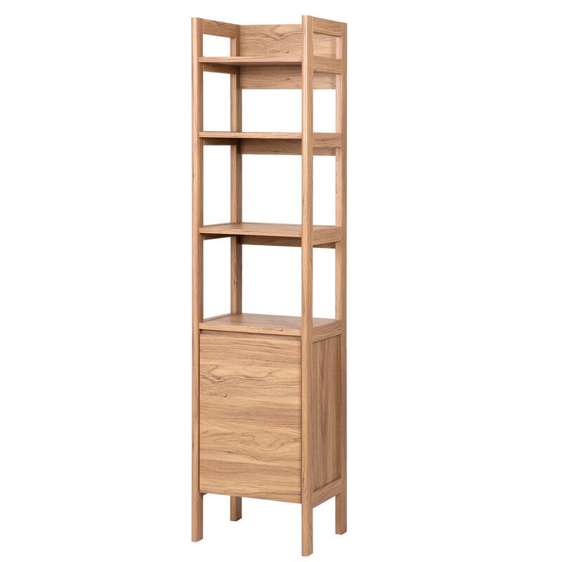 SAFAVIEH Glapelle 4-Shelf 1-Door Bookcase - 17"W x 14"D x 71"H