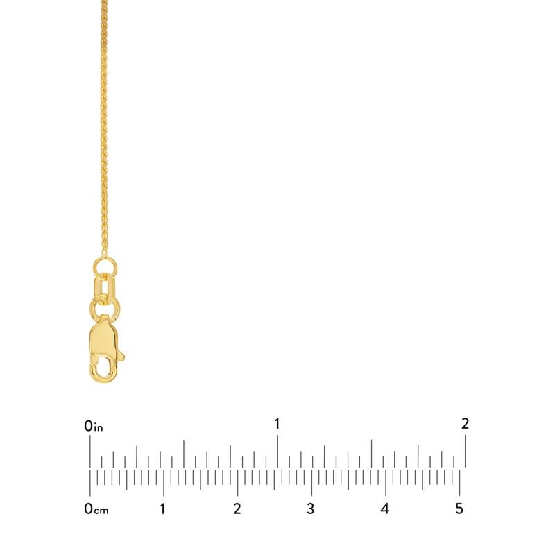 Curata 14k Yellow Gold 0.85mm Round Wheat Chain Necklace (Lobster)