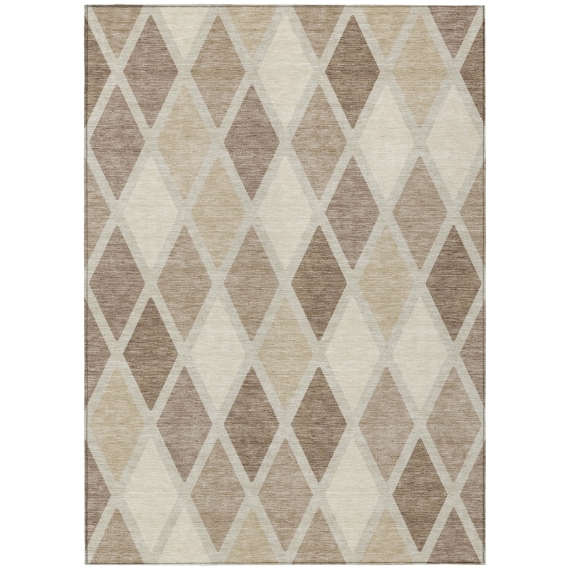 Machine Washable Indoor/ Outdoor Chantille Prism Diamond Rug