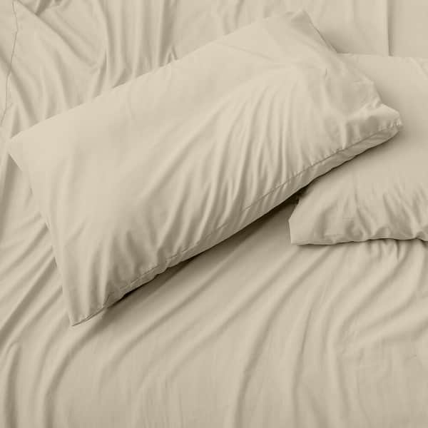 Luxury Stay Cool 1800 TC Cotton Feel Rayon from Bamboo Deep Pocket Sheet Set - Cream - King/California King