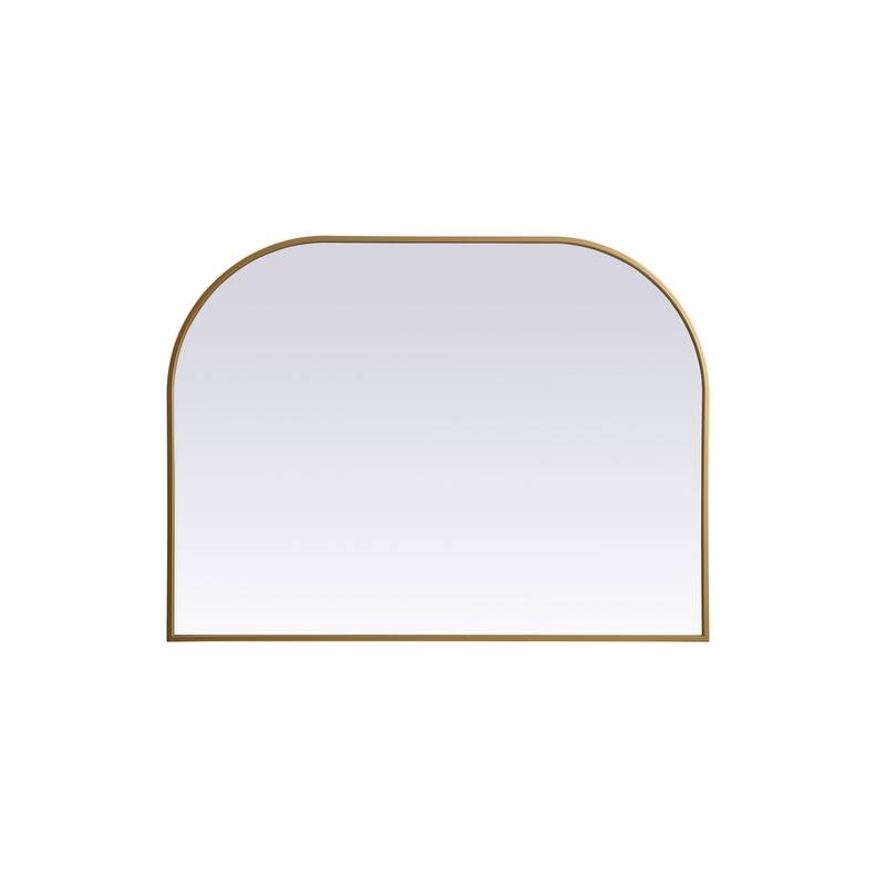 Indigo Home Metal Frame Arch Mirror 40x30 Inch - Brass