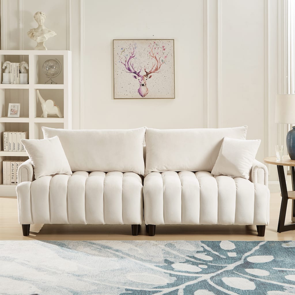 Futon Loveseat Couch Convertible into Sleeper Sofa Bed with Hidden Storage and Adjustable Backrest, Modern Loveseat Sleeper
